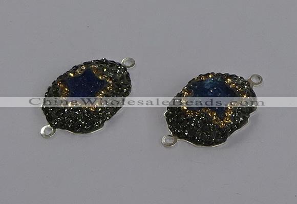 NGC1390 18*25mm freeform druzy agate connectors wholesale