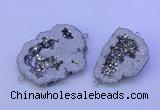 NGC1472 28*35mm - 40*45mm freeform plated druzy agate connectors