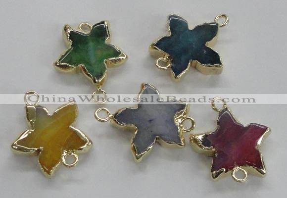 NGC217 24mm - 25mm star agate gemstone connectors wholesale