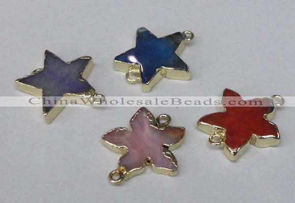 NGC286 24*26mm star agate gemstone connectors wholesale