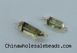 NGC373 10*25mm - 12*30mm faceted nuggets lemon quartz connectors