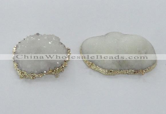 NGC436 38*45mm - 45*50mm freeform druzy agate gemstone connectors