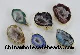 NGC451 18*25mm - 25*35mm freeform druzy agate gemstone connectors