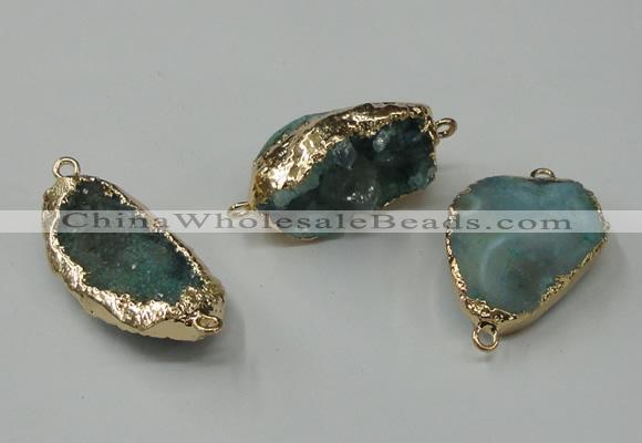 NGC48 20*30mm - 25*35mm freeform druzy agate connectors