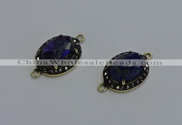 NGC5134 16*20mm oval lapis lazuli gemstone gemstone connectors