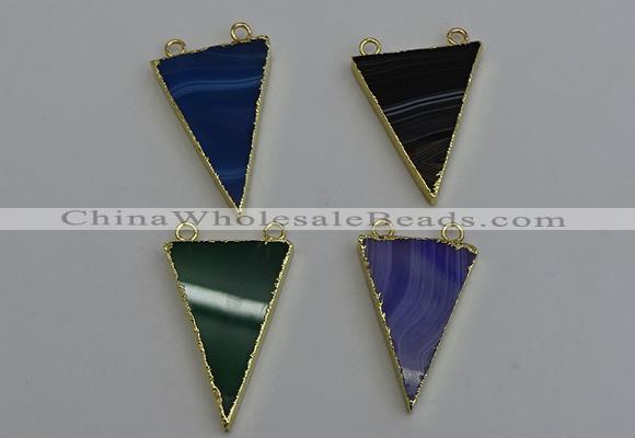 NGC5165 25*35mm - 30*40mm triangle agate gemstone connectors