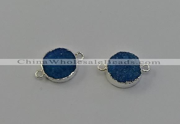 NGC5243 15mm - 16mm coin druzy agate connectors wholesale