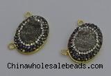 NGC5500 18*25mm oval plated druzy agate gemstone connectors