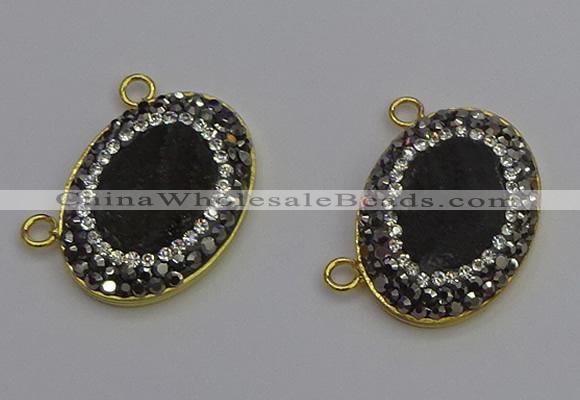 NGC5501 18*25mm oval plated druzy agate gemstone connectors