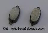 NGC5570 10*22mm - 12*25mm freeform plated druzy quartz connectors