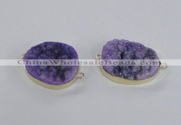 NGC562 18*25mm - 25*30mm freeform druzy agate connectors wholesale