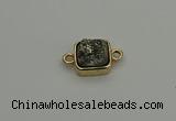 NGC5788 10*10mm square plated druzy agate connectors wholesale