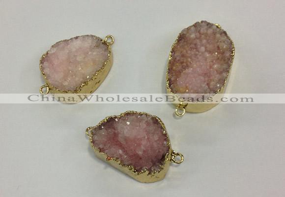 NGC620 15*20mm - 30*40mm freeform druzy agate connectors wholesale