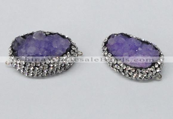 NGC646 20*30mm - 25*35mm freeform druzy agate connectors wholesale