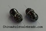 NGC6644 10*22mm teardrop hematite connectors wholesale