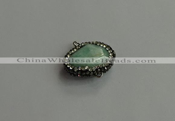 NGC6658 18*25mm faceted freeform amazonite connectors