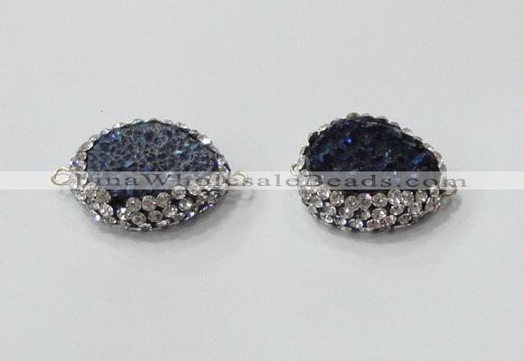 NGC735 16*22mm - 18*25mm freeform plated druzy agate connectors