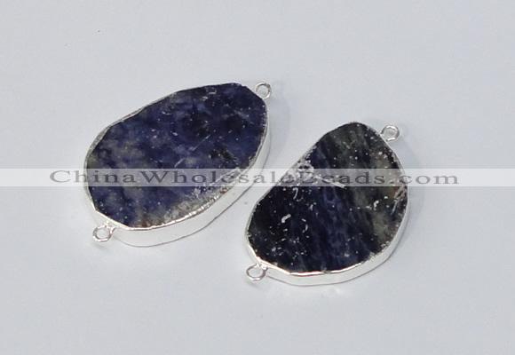 NGC996 20*30mm – 30*40mm freeform sodalite gemstone connectors