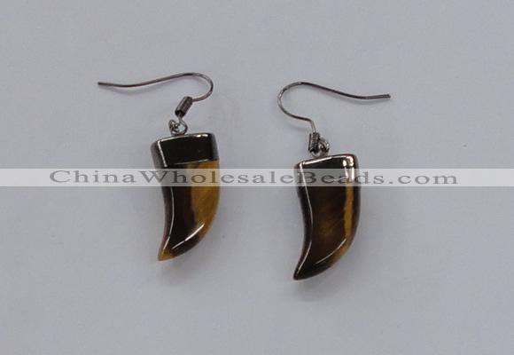 NGE153 11*20mm – 11*22mm oxhorn tiger eye gemstone earrings