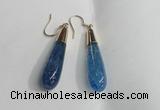 NGE17 10*40mm teardrop agate gemstone earrings wholesale