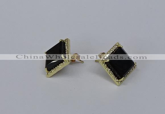 NGE203 12*12mm square agate gemstone earrings wholesale