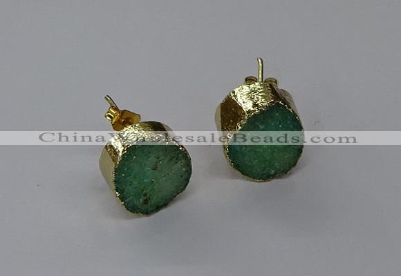 NGE317 12mm - 14mm freeform druzy agate earrings wholesale