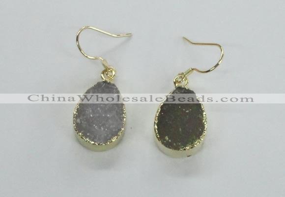 NGE45 12*15mm - 13*18mm teardrop druzy agate earrings