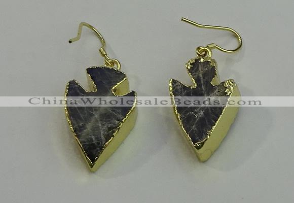 NGE5005 18*25mm - 20*30mm arrowhead labradorite earrings