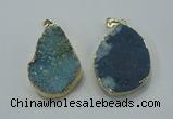 NGP1028 25*35mm - 35*45mm freeform druzy agate beads pendant