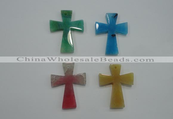 NGP1080 32*42mm cross agate gemstone pendants wholesale