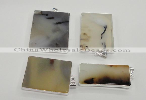 NGP1153 25*35mm - 40*50mm freeform agate pendants with brass setting