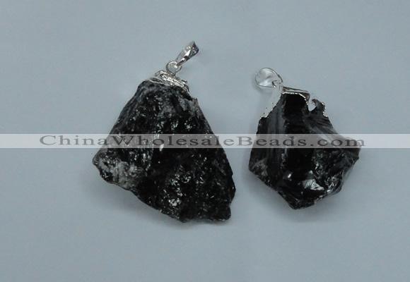 NGP1501 20*30mm - 25*50mm nuggets smoky quartz pendants