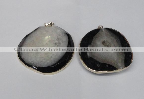 NGP1525 50*55mm - 55*60mm freeform druzy agate pendants