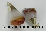 NGP1550 20*35mm - 25*45mm faceted nuggets citrine gemstone pendants