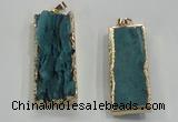 NGP1557 16*35mm - 18*40mm rectangle druzy agate pendants