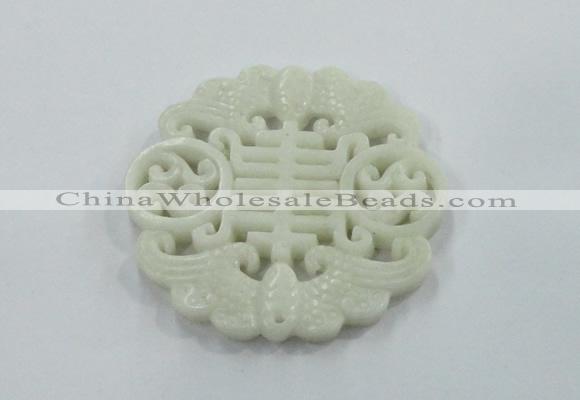 NGP1601 65*68mm Carved natural hetian jade pendants wholesale