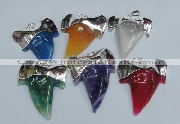 NGP1894 35*45mm - 38*55mm teeth-shaped agate gemstone pendants