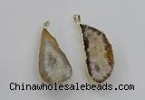 NGP1968 25*40mm - 30*50mm freeform druzy agate gemstone pendants