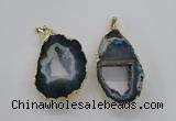 NGP1971 25*40mm - 30*50mm freeform druzy agate gemstone pendants