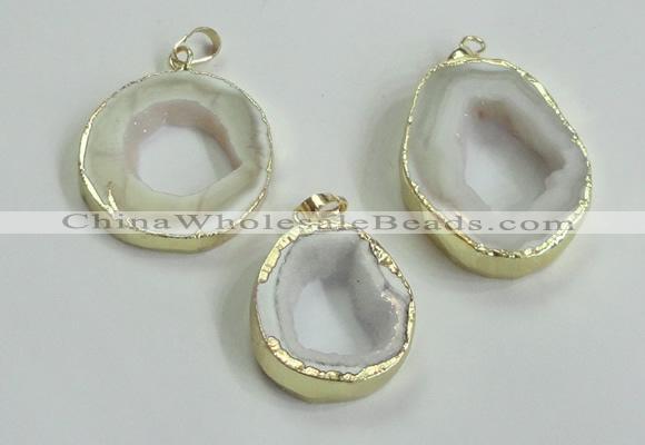 NGP2121 20*25mm - 30*40mm freefrom druzy agate pendants