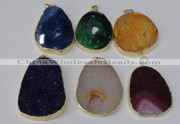 NGP2220 30*40mm - 40*45mm freeform druzy agate gemstone pendants