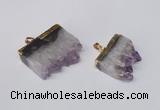 NGP2252 25*35mm - 35*40mm freeform druzy amethyst pendants