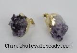 NGP2290 18*25mm - 22*30mm nuggets druzy amethyst pendants