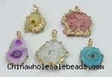 NGP2511 18*25mm - 30*40mm freeform druzy agate pendants