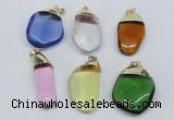 NGP2800 15*30mm - 25*35mm freeform crystal glass pendants wholesale