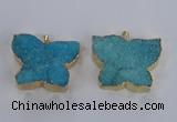 NGP2874 40*50mm - 45*55mm butterfly druzy agate pendants wholesale