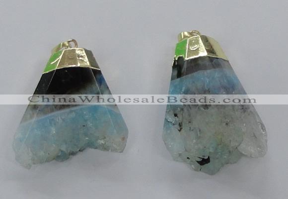 NGP2966 20*35mm - 30*45mm freeform druzy agate pendants