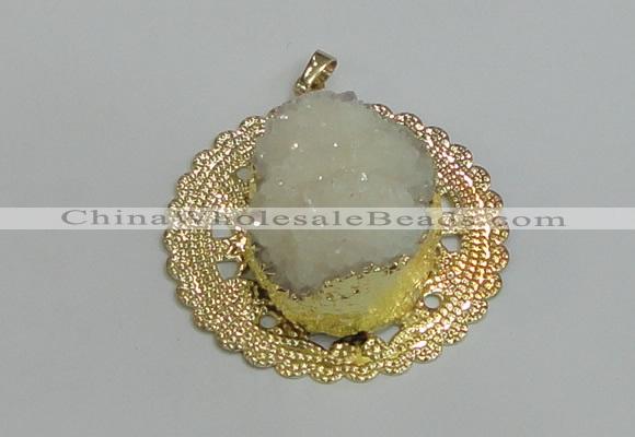 NGP2987 50mm - 52mm freeform druzy agate pendants