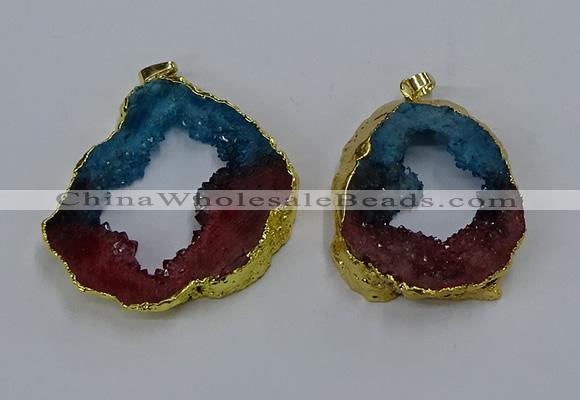 NGP3045 30*45mm – 40*60mm freeform druzy agate pendants