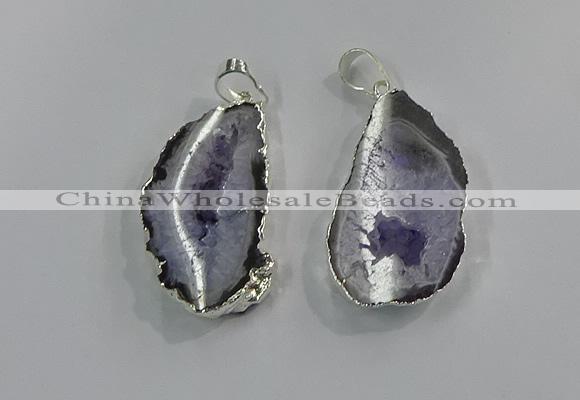 NGP3101 25*40mm - 30*50mm freeform druzy agate gemstone pendants